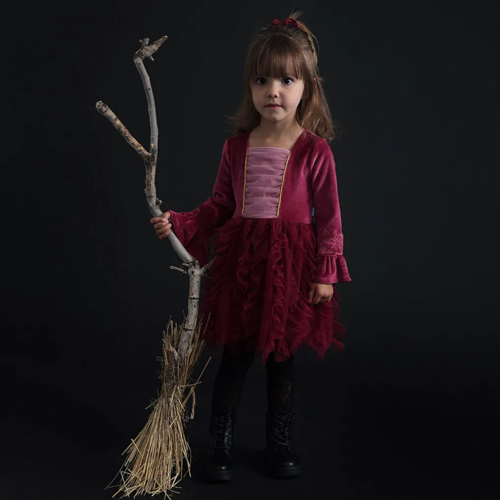 Velour Tulle Dress