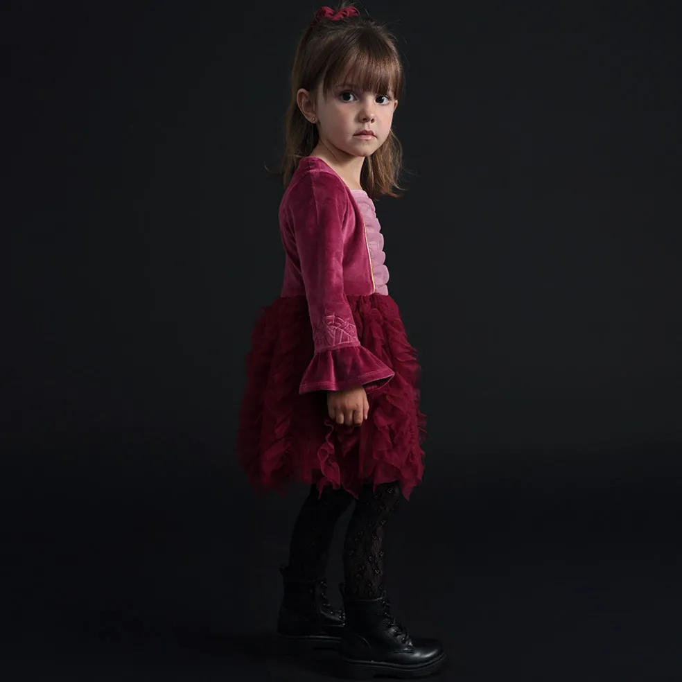 Velour Tulle Dress