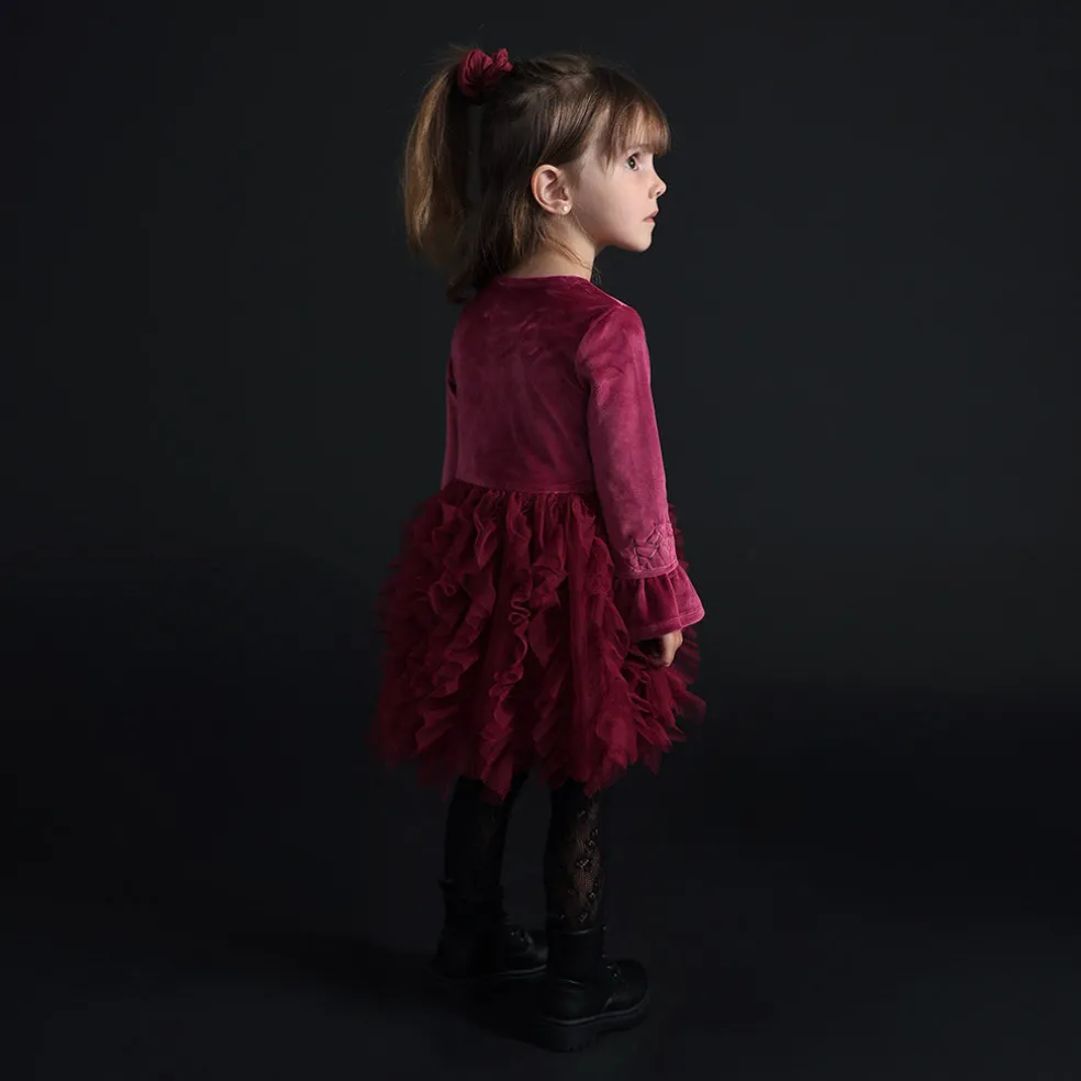 Velour Tulle Dress