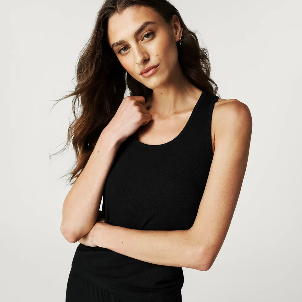 Women's Black Premium Knit Racerback Tank