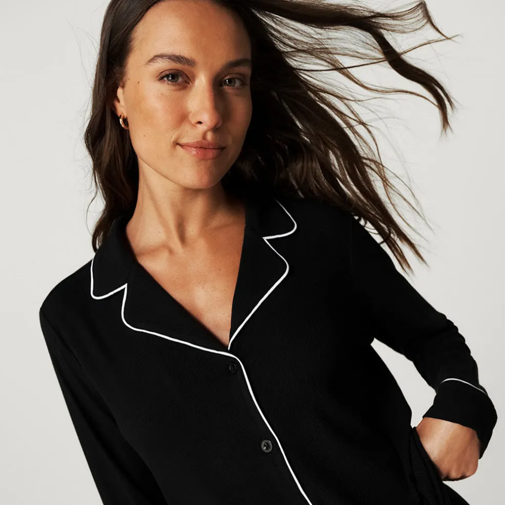 Women's Black Premium Knit Luxe Pajama Set