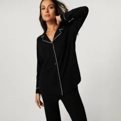 Women's Black Premium Knit Luxe Pajama Set
