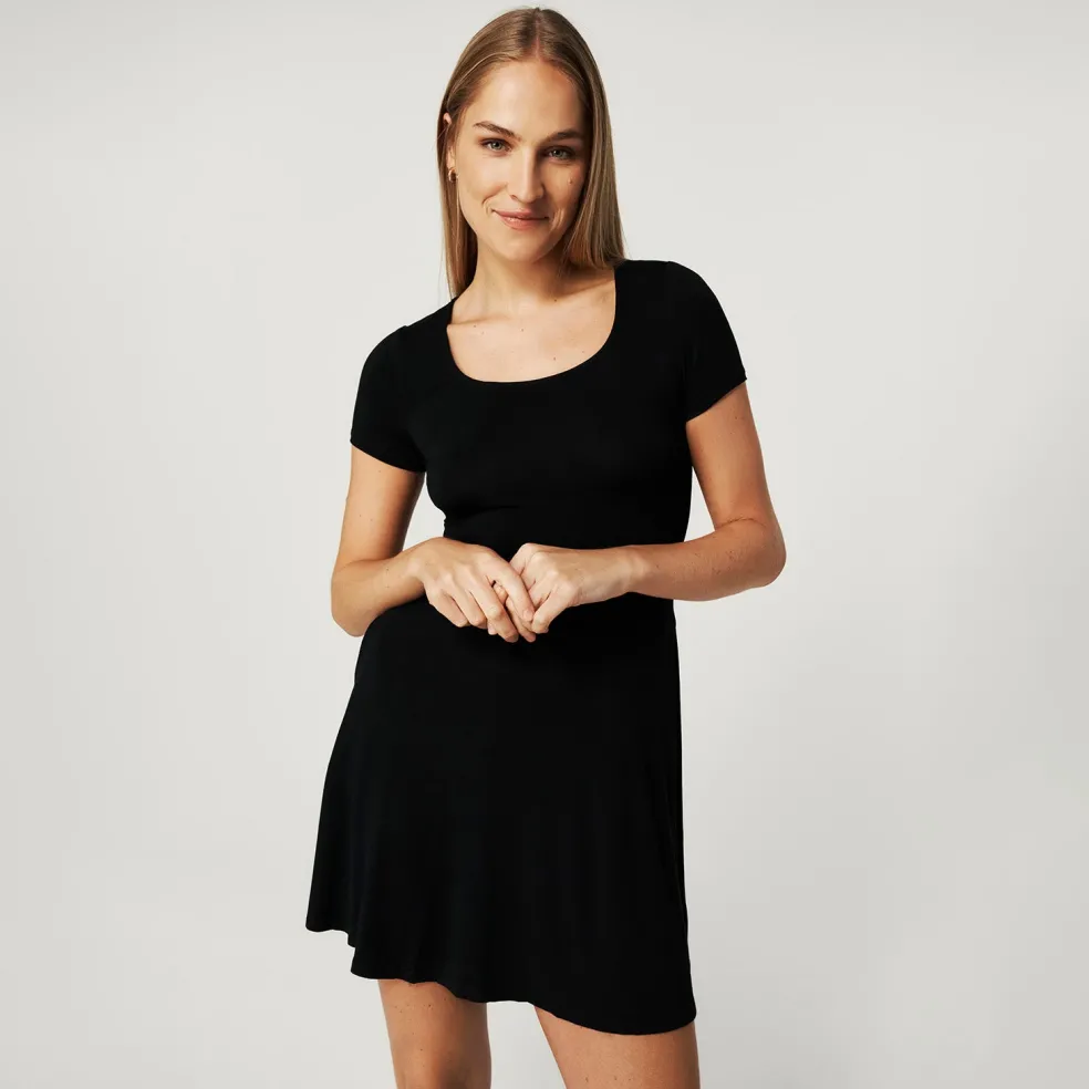 Women's Black Scoop Short Dress
