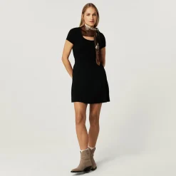 Women's Black Scoop Short Dress