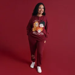 Women's Fleece Graphic Sweatshirt Jogger Set