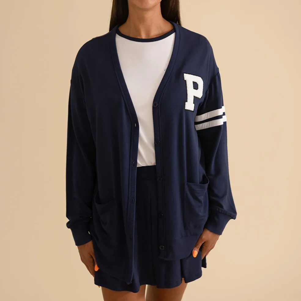 Women's French Terry Varsity Cardigan