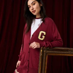 Women's French Terry Varsity Cardigan