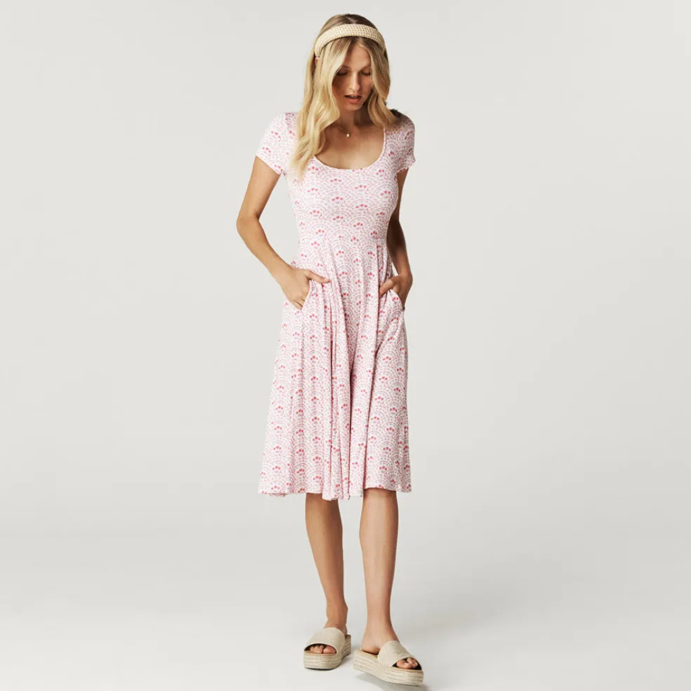 Women's Pointelle Scoop Midi Dress