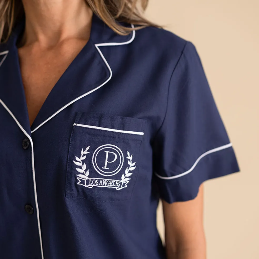 Women's Twill Pajama Short Set